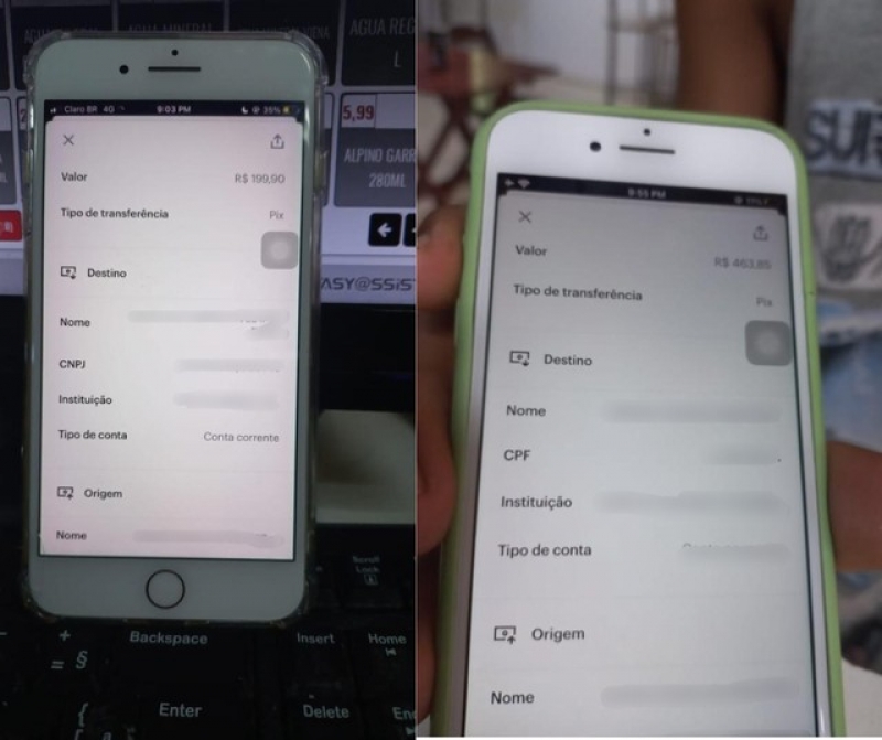 Alerta: Dupla é presa após aplicar golpe do falso pix em supermercado de Manaus