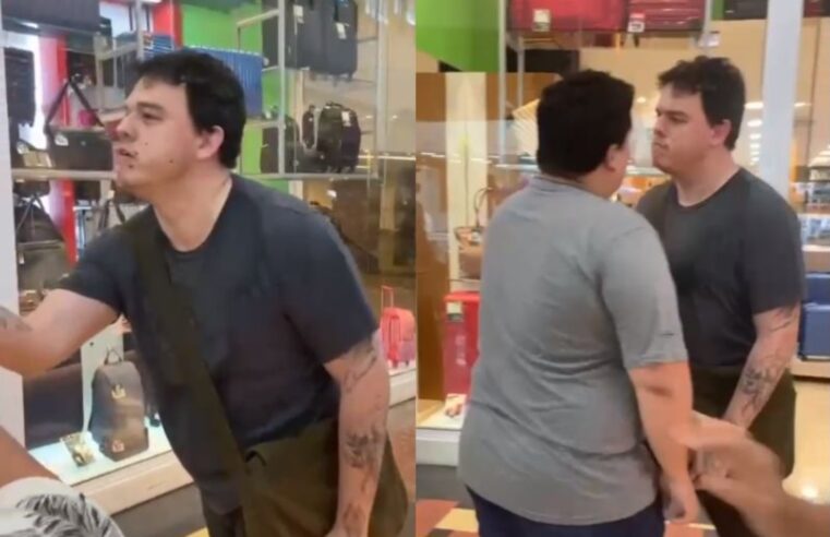 VÍDEO: Homem agride namorada no Manauara Shopping e confusão é registrada por populares