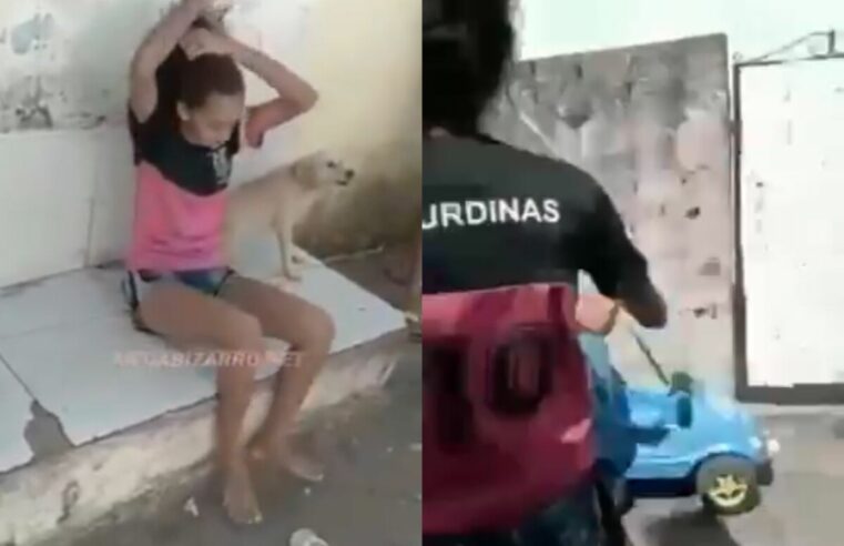 Mãe senta a porrada em filha que estava sendo marmita de traficante casado; veja vídeo
