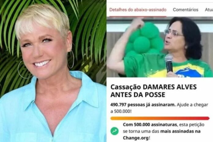Xuxa divulga abaixo-assinado e reúne 500 mil assinaturas pela cassação de Damares