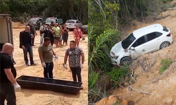 Urgente: veja o momento que o IML remove c0rpos encontrados dentro de carro em Manaus