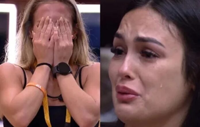 BBB 23: discussão entre Bruna e Larissa termina em choro e sister dormindo no sofá