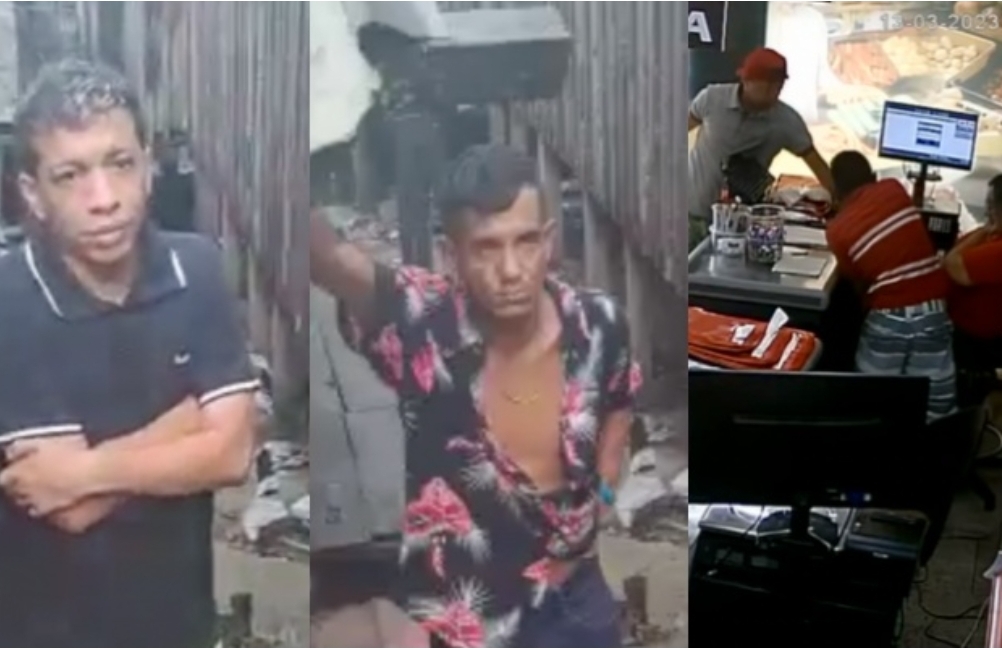 Bandidos que tocaram o terror em mercadinho na Glória são capturados e ganham ‘aula de honestidade’; veja vídeo