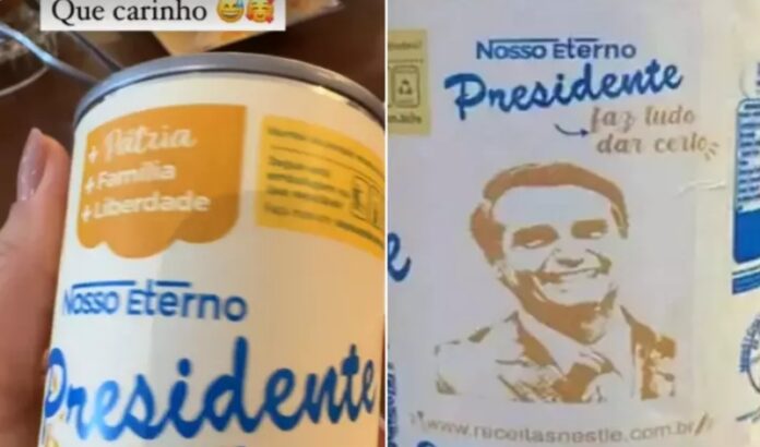 Bolsonaro recebe lata de leite condensado personalizada; Nestlé nega iniciativa