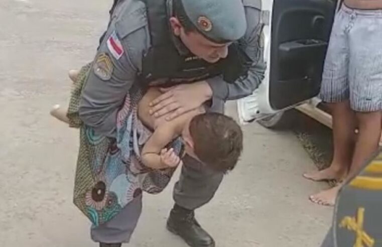 PM reanima e salva bebê que se afogou na piscina no bairro Cidade Nova
