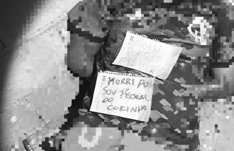 Em Manaus, homem é assassinado e deixado com bilhete de criminosos na zona leste