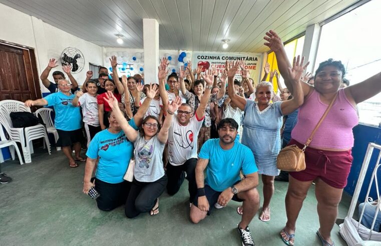 Reinauguração do Instituto ‘Quem tem fome tem pressa’ no Japiim é prestigiada por Dione Carvalho