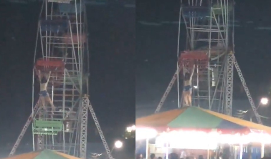 [Vídeo]: Jovem fica pendurada em roda-gigante em Rio Preto da Eva no Amazonas￼