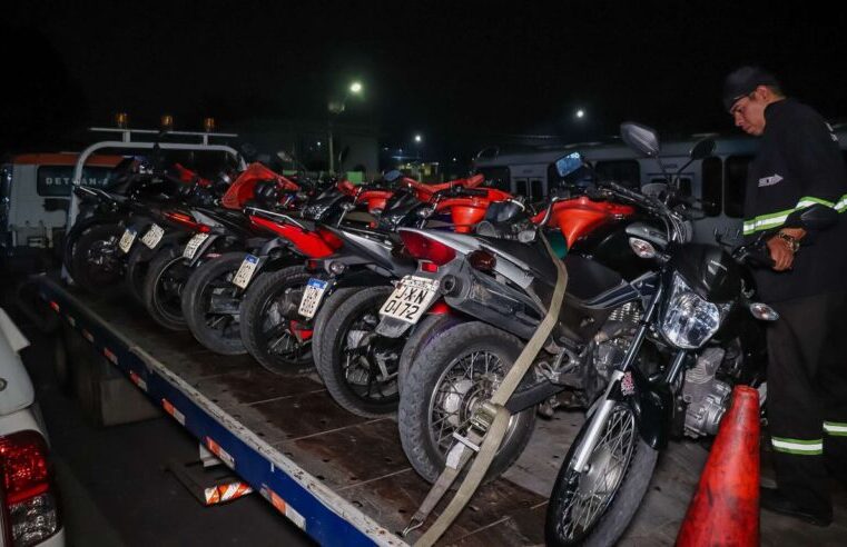 Fiscalização contra ‘rolezinhos’ resultou na remoção de 114 motos e mais de 500 autuações, em Manaus￼