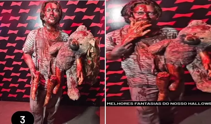 Homem fantasiado de ‘Maníaco do Parque’ vence concurso no All Night; veja vídeo￼