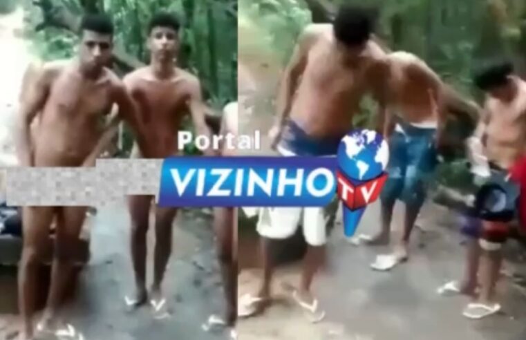 Se não chupa morre: Trio vai parar no tribunal do ‘pipo’ após vender drogas na área da facção rival; veja vídeo