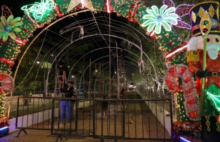 Em Manaus, bandidos furtam cabos do túnel natalino na Ponta Negra￼