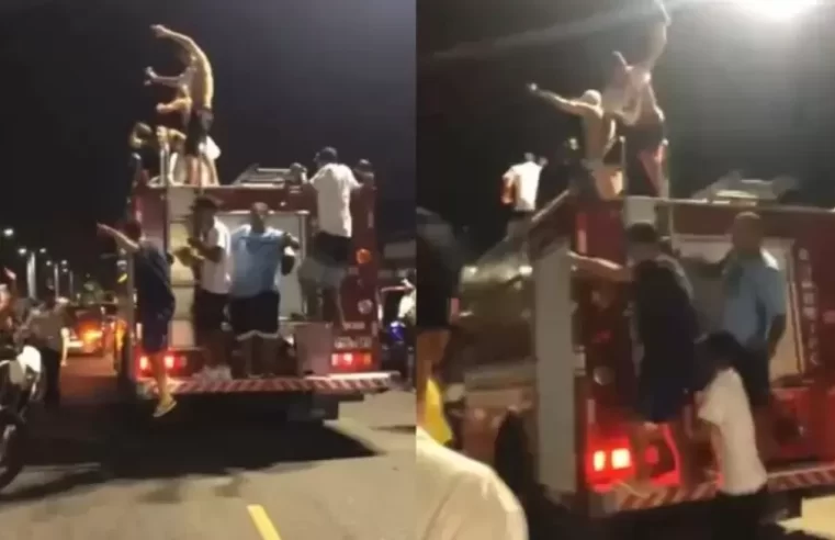 [Vídeo]: Turistas dançam funk em caminhão do Corpo de Bombeiros durante incêndio￼
