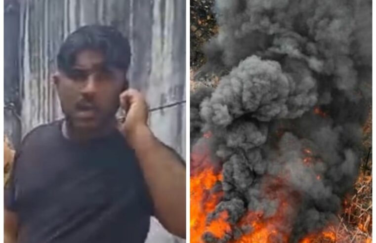 Vereador Dione Carvalho aciona corpo de bombeiros no início do incêndio no centro de Manaus