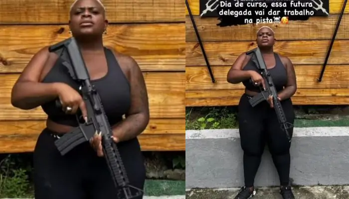 Jojo Todynho posa com fuzil e dispara: “Futura delegada vai dar trabalho”