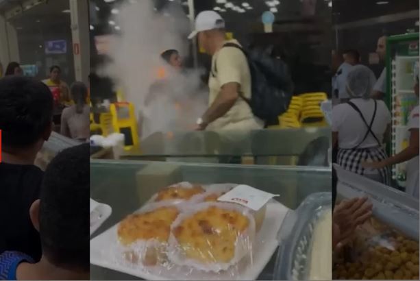 Mulher ateia fogo em si mesma dentro de supermercado; veja vídeo