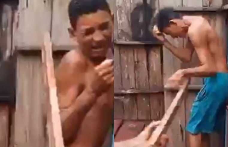 [Vídeo]: Tribunal do Crime esp4nca suposto l4drão na Zona Oeste de Manaus