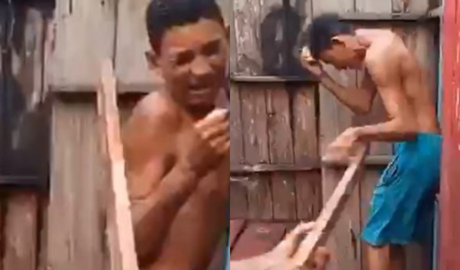 [Vídeo]: Tribunal do Crime esp4nca suposto l4drão na Zona Oeste de Manaus