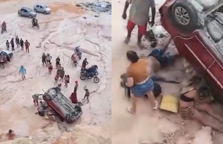 Vídeo: Carro despenca de barranco após motorista perder controle na Zona Leste de Manaus
