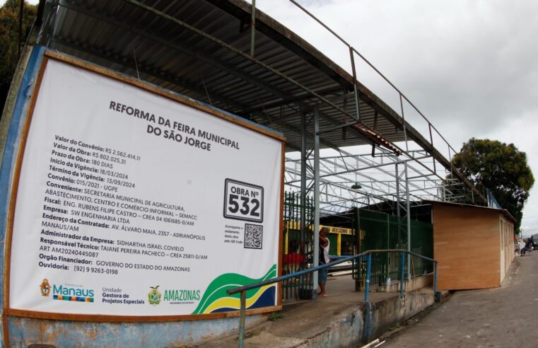 Prefeitura de Manaus realiza mais uma obra de reforma de feira no bairro São Jorge