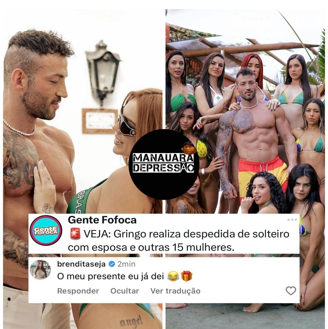 Gringo realiza despedida de solteiro com esposa e outras 15 mulheres.