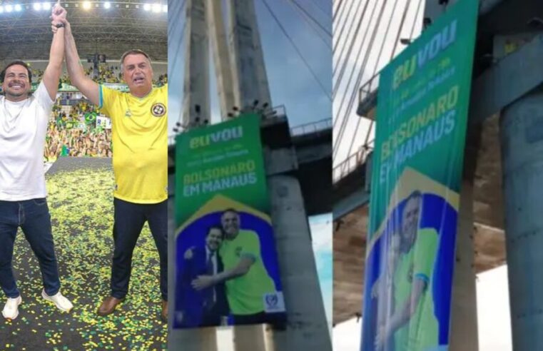 Justiça Eleitoral atende MP e multa em R$10 mil candidato a prefeito do PL por propaganda antecipada na Ponte Rio Negro