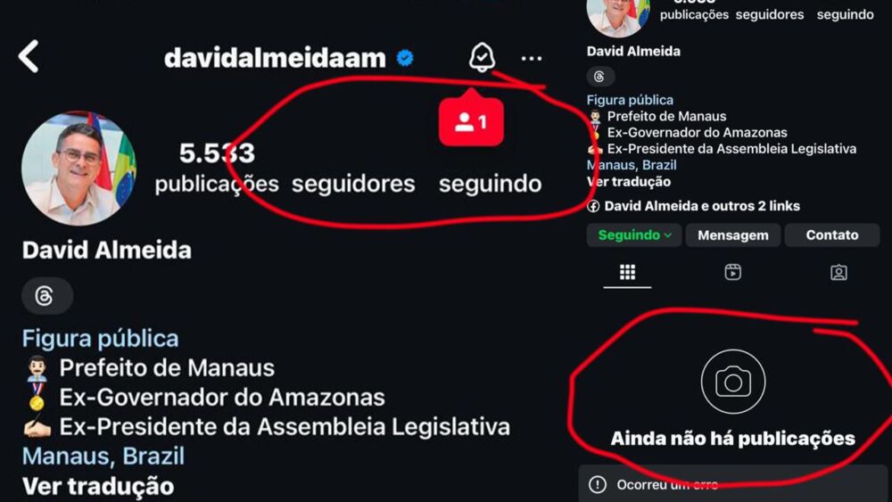 Ataque hacker retira conta do Instagram de David Almeida do ar após anunciar plano de governo
