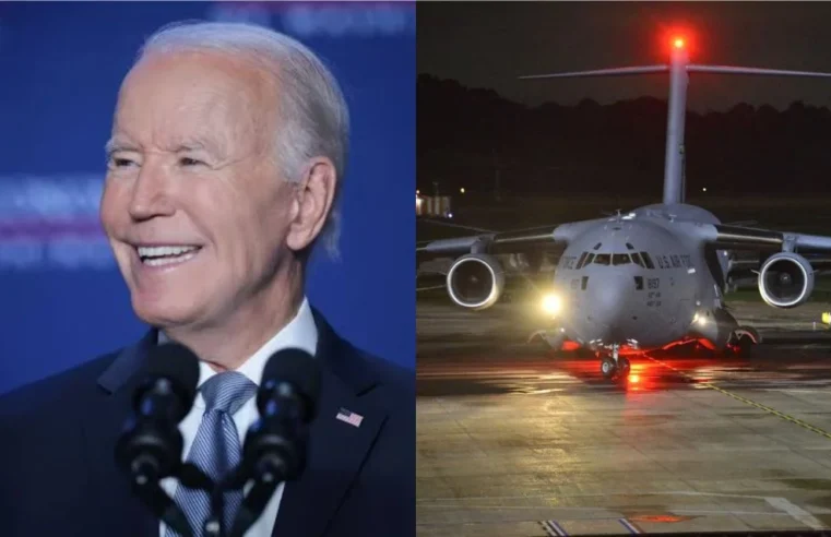 Avião com suprimentos para possível visita do atual presidente do EUA, Joe Biden chega à Manaus