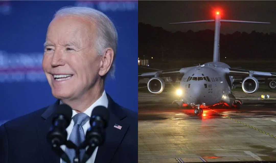 Avião com suprimentos para possível visita do atual presidente do EUA, Joe Biden chega à Manaus