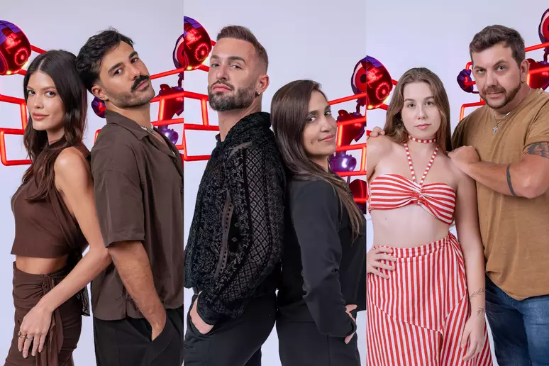 Duplas Edy e Raissa, Victória e Mateus e irmãos Hypólito estão no paredão do BBB25