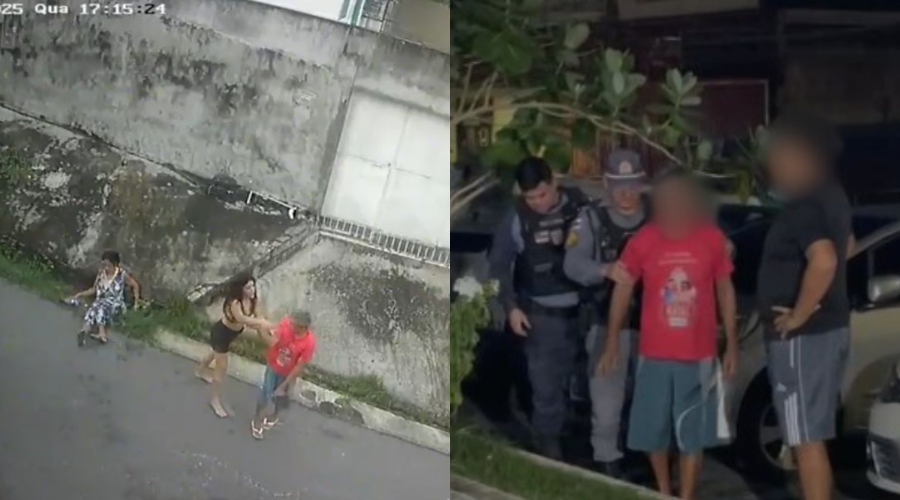 Vídeo mostra momento em que mulher é atacada com tesouradas por vizinho em Manaus