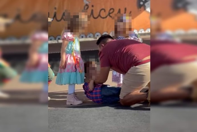 VÍDEO: homem agride criança de 4 anos em apresentação de festa junina na escola