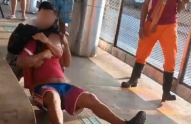 Veja vídeo: Dois homens saem na porrada dentro do T1, em Manaus