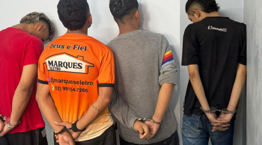 Quatro suspeitos são presos e armas são apreendidas após foguetório em Manaus