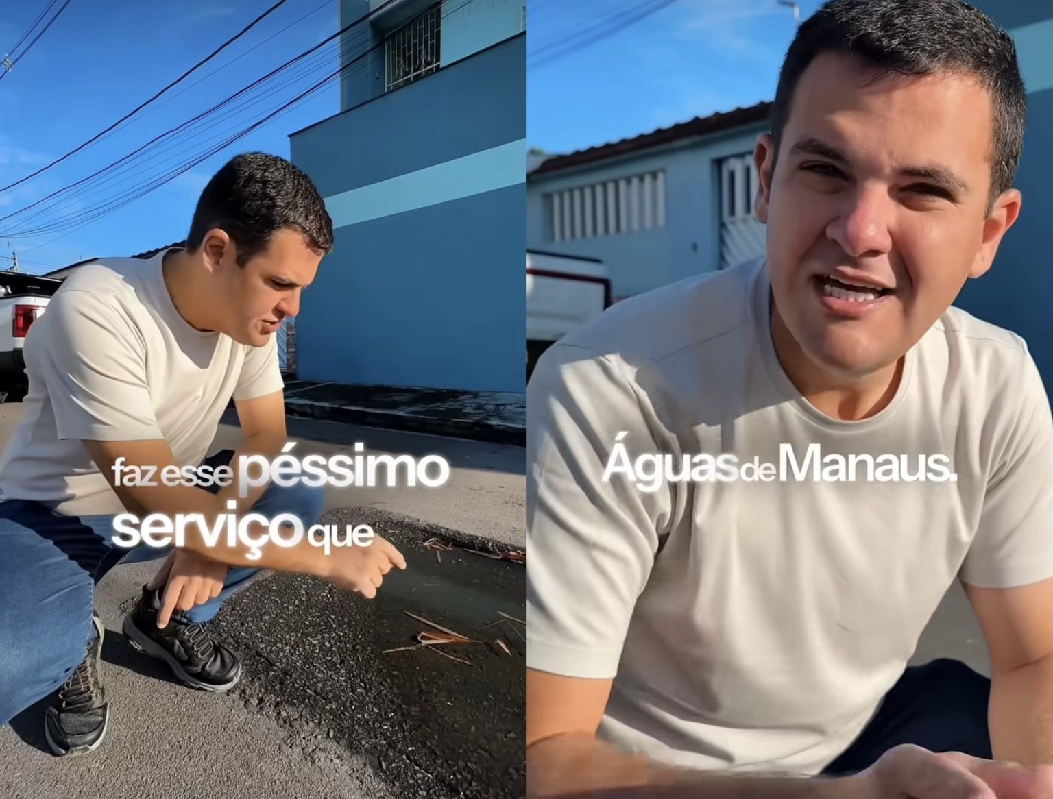 Renato Júnior denuncia Águas de Manaus por ‘péssimo serviço’ que estraga ruas recém-recapeadas