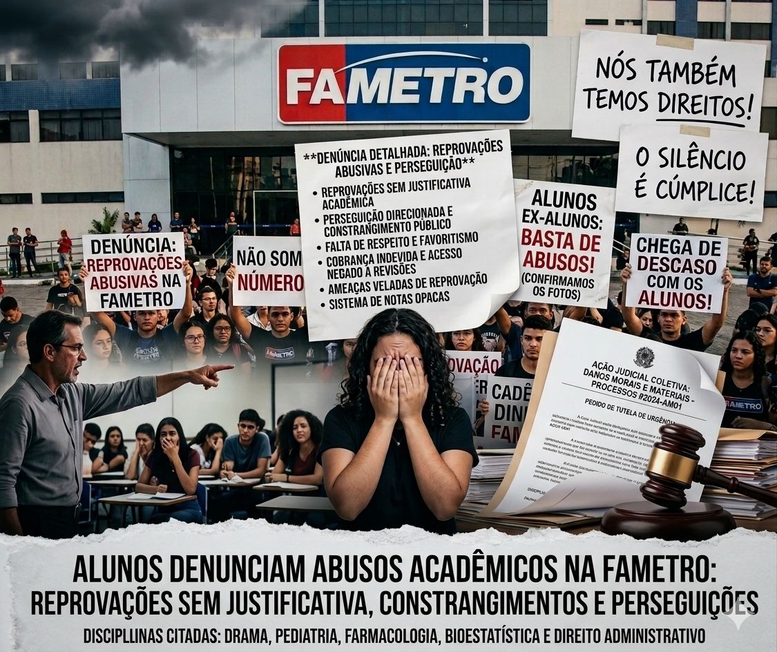 Alunos da Fametro soltam o verbo e denunciam “chuva de reprovações” e constrangimento em salas de aula