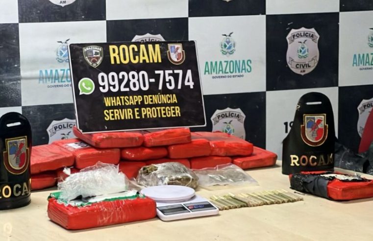 Polícia encontra mais de quinze quilos de entorpecentes escondidos em imóvel abandonado em Manaus
