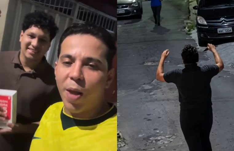 Jovem que implorou para não ter celular levado por assaltantes ganha aparelho novo após campanha solidária em Manaus