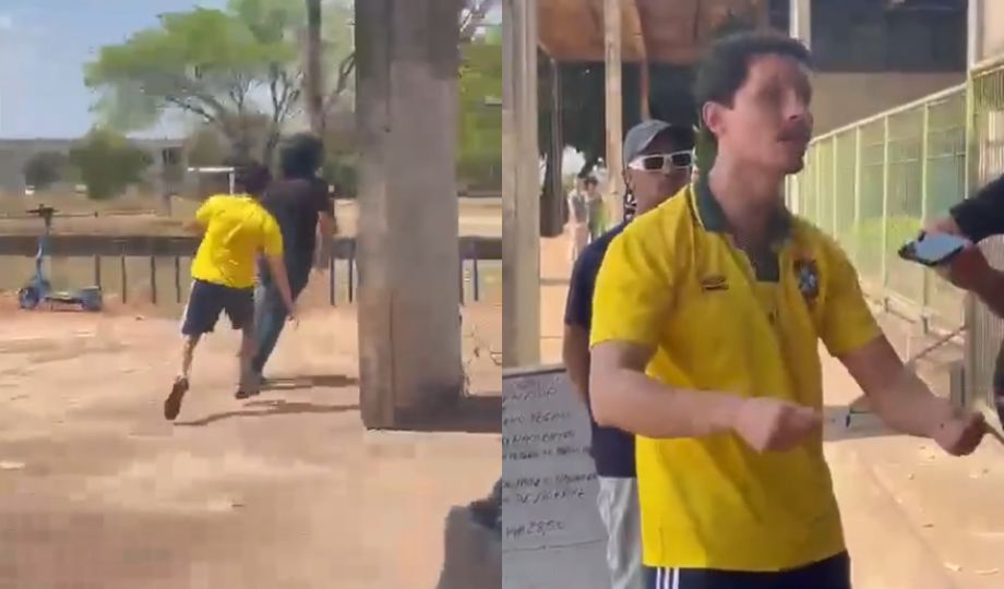 Candidato do Novo leva d3dad@ durante visita à UnB; assista ao vídeo